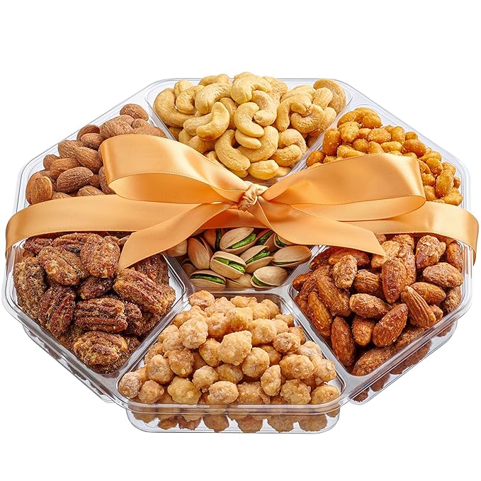 Holiday Nuts Gift Basket - Extra Large Assortment of Sweet &amp Roasted Salted Gourmet Nuts - Food Gift Box for Him Husband Christmas Fathers Day Mothers Day Family Men &amp Women