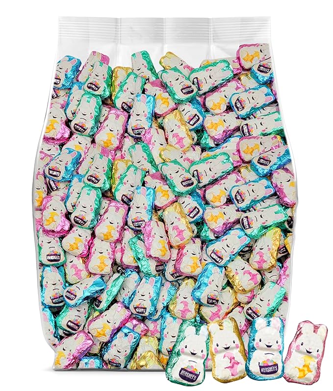 Hershey Easter Bunny Candy Bulk - 95 Mini Milk Chocolate Easter Bunnies Individually Wrapped Chocolate Bulk - Easter Candy for Easter Baskets Egg Hunts &amp Party Favors - 2 Pounds
