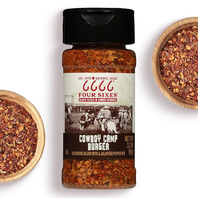 6666 Four Sixes Cowboy Camp Burger Seasoning 5.75 Ounce (Pack of 6)