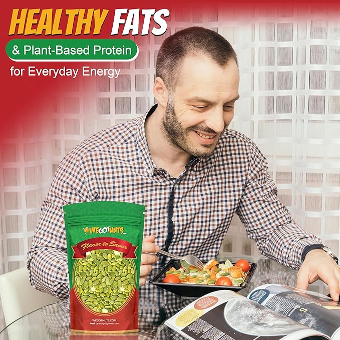 We Got Nuts Pumpkin Seeds Healthy Snacks 4 Lbs (64oz) Bag | Raw Pepitas No Preservatives Added Non-GMO 100% Natural With No Shell | For Baking Salad Toppings Cereal Roasting | Low Calorie Nuts