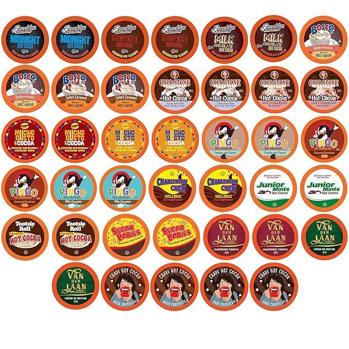 Two Rivers Coffee Hot Chocolate Pods Single Serve Cocoa Variety Sampler Pack Compatible with 2.0 Keurig K-Cup Brewers 40 Count