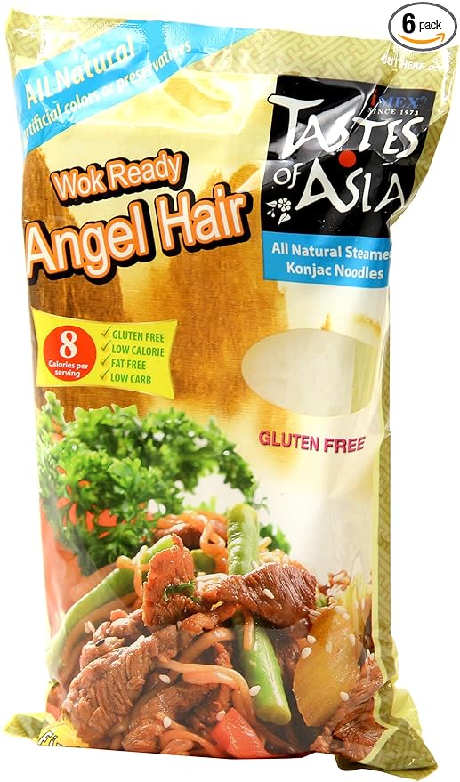 Tastes Of Asia Angel Hair Konjac Pasta Vegan 8.8 Ounces (Pack Of 6)