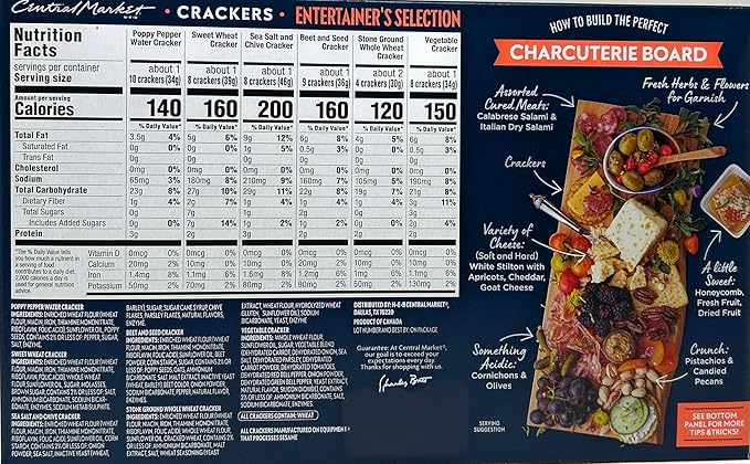 H-E-B Central Market Entertainer's Selection Crackers 8.8oz - 2 pack - crackers of charcuterie board