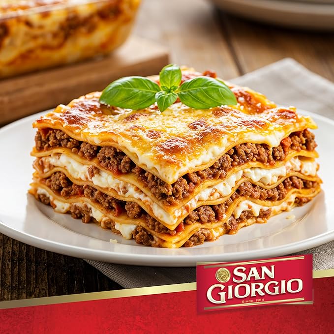 San Giorgio Lasagna Pasta 12 Pack (16 oz Boxes) Traditional Lasagna Noodles for Baked Pasta Dishes