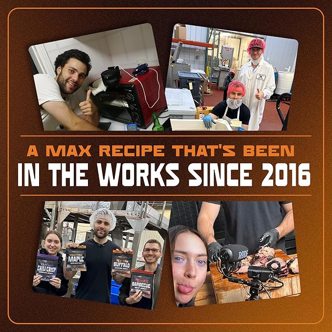 MaxJerky New York Buffalo Chicken Jerky 22.5 Grams of Protein 2.5 OZ (4 Pack)