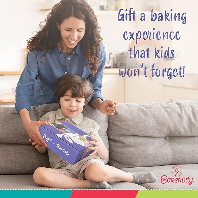 Baketivity Snow Globe Cookies Baking Kit - Duff Goldman Cooking Recipe - DIY Family Fun Cookie Making Kit - Pre Measured Ingredients Cookie Baking Kit for Kids - Tiny Gift for Kids Teens And Adults