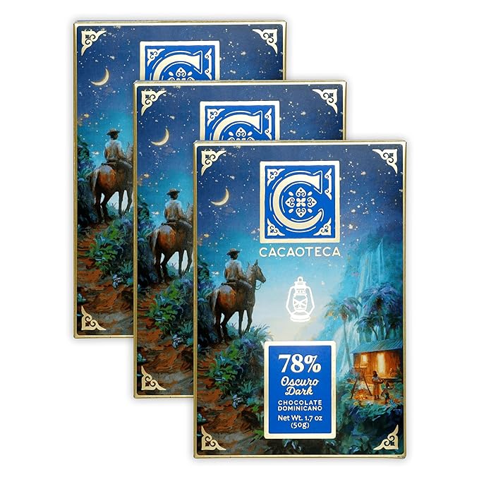 Cacaoteca Intense 78% Dark Chocolate 3 Pack - Dominican Chocolate - Bean-to-Bar Direct Sourced - Soy-Free Gluten-Free Vegan - Bundle