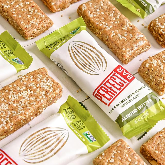 Perfect Bar Original Refrigerated Protein Bar Almond Butter 2.5 Ounce Bar 8 Count (Pack of 3)