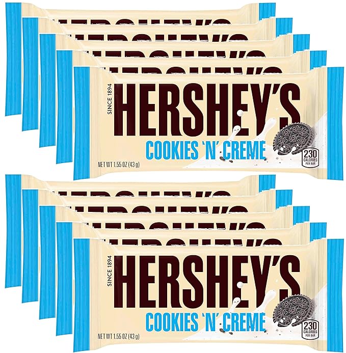 Hershey's Cookies 'n' Creme Bar 1.55-Ounce Bar (Pack of 10)