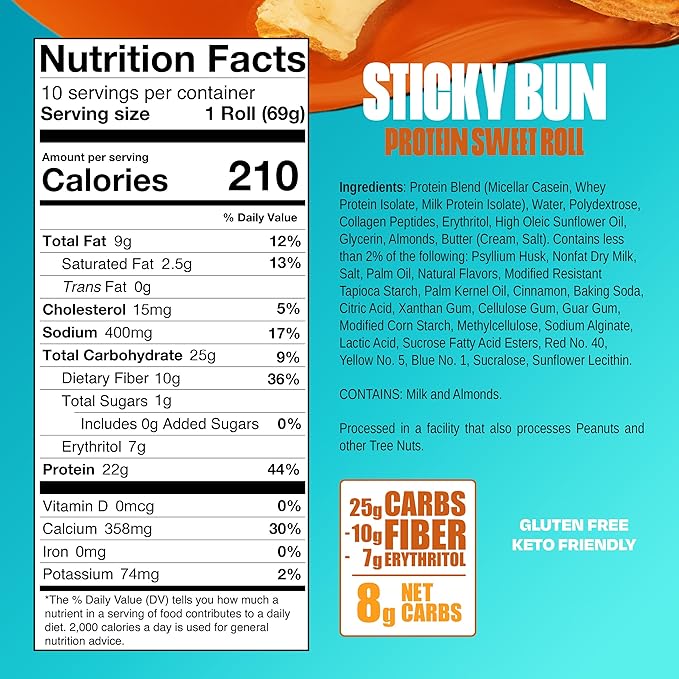 Legendary Foods 22 g Protein Pastry and Roll Bundle 18 Pack - Low Carb Meal Replacement Bar - Gluten Free Protien Snacks - Healthy Keto Snack Box - Low Sugar Energy Bars - Bariatric Diabetic Friendly