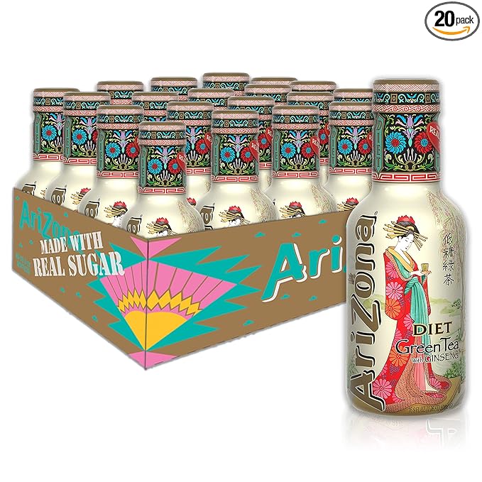 AriZona Low Calorie Diet Green Tea 16.9 Fl Oz (Pack of 20)