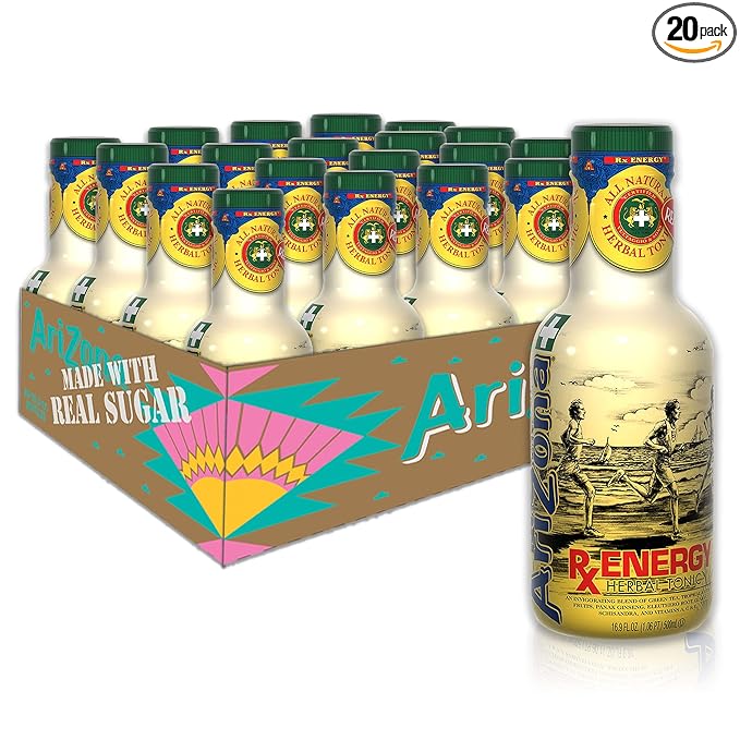 AriZona RX Energy Drink 16.9 Fl Oz (Pack of 20)
