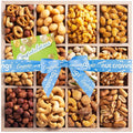 NUT CRAVINGS Gourmet Collection - Congratulations Nuts Gift Basket with Congrats Ribbon + Greeting Card in Reusable Wooden Tray (12 Assortments) Graduation Food Arrangement Healthy Snack