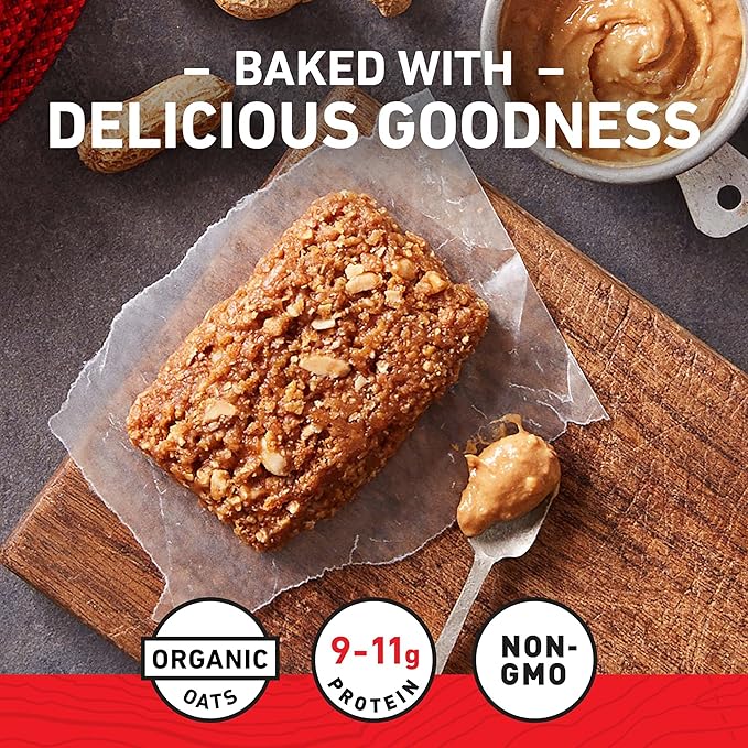 CLIF BAR - Crunchy Peanut Butter + Chocolate Chip - Made with Organic Oats - 11g Protein - Non-GMO - Plant Based - Energy Bars - 2.4 oz. (30 Count)