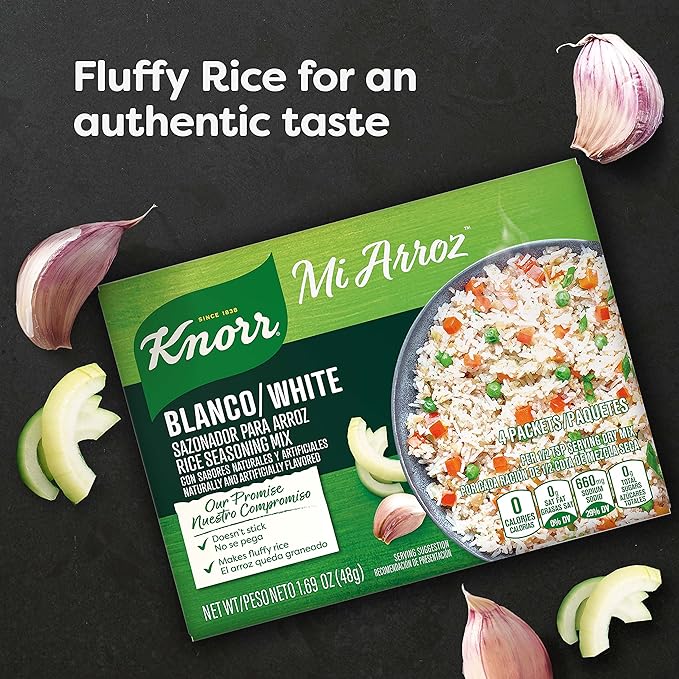 Knorr Mi Arroz Rice Seasoning Mix Add Authentic Flavor To Any Dish White Delicious Homemade Flavor in Our Seasonings 1.69 oz 4 Count Pack of 12