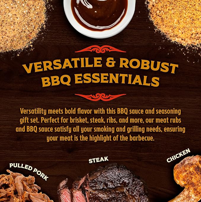 Big Poppa’s Steakhouse Grill Bundle – Savory BBQ Rubs &amp Championship BBQ Sauce Kit for Beef Chicken and Pork – Balanced Juicy Flavor for Steak Nights Everyday Cooking &amp Grilling – 3-Pack Se