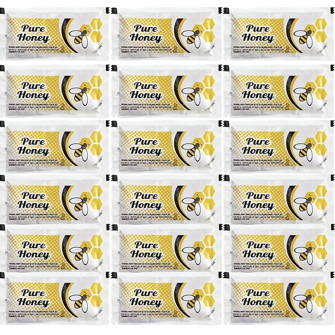 Honey Lover’s Gift Pack – 60 Individual Packets of Pure Honey – Perfect for Tea Coffee Travel and Snacking Single Serve Packet