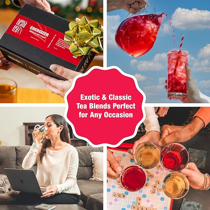 Tiesta Tea - Black Sampler Dry Flight Set Loose Leaf High Caffeine Makes Hot &amp Iced Assorted Tea Sets with Herbal Chai Fruit Black Teas &amp More 7 Resealable Sample Pouches