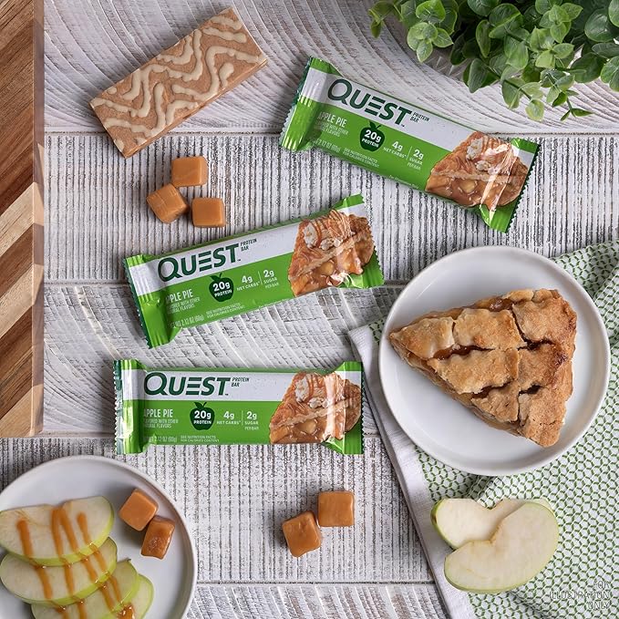 Quest Nutrition Apple Pie Protein Bar 20g Protein 4g Net Carbs 2g Sugar Gluten Free Keto Friendly 12 Count