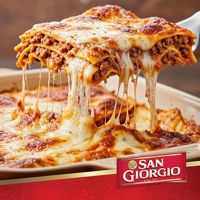 San Giorgio Lasagna Pasta 12 Pack (16 oz Boxes) Traditional Lasagna Noodles for Baked Pasta Dishes
