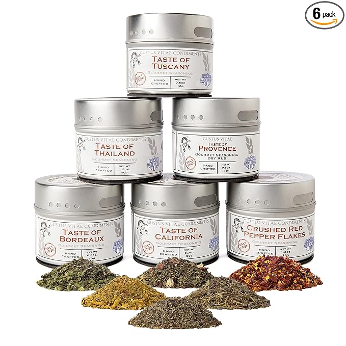 Salt-Free Gourmet Seasoning Collection | Artisanal Spice Blends Gift Set | Hand Crafted Small Batch Spices | No Sodium | Non GMO All Natural | GLP-1 Friendly | Ultra Premium Sustainably Sourced | M