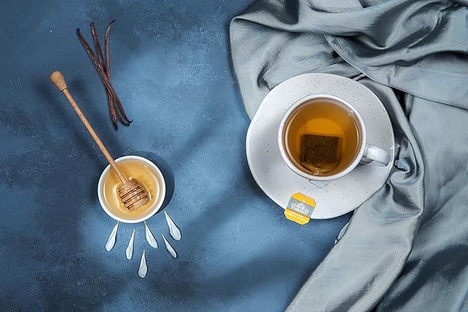 Ahmad Tea Herbal Tea Camomile Honey &amp Vanilla Teabags 20 ct (Pack of 6) - Decaffeinated &amp Sugar-Free