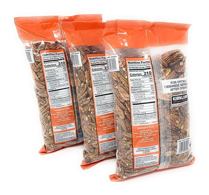Kirkland Signature Pecan Halves 2 Pound (3 Pack)