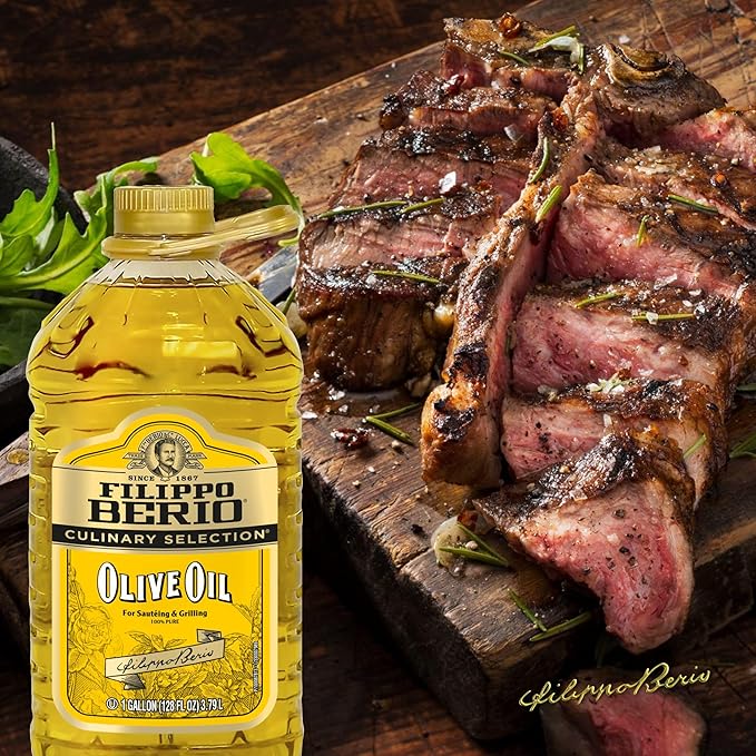 Filippo Berio Pure Olive Oil 1 Gallon – For Grilling and Mild Taste
