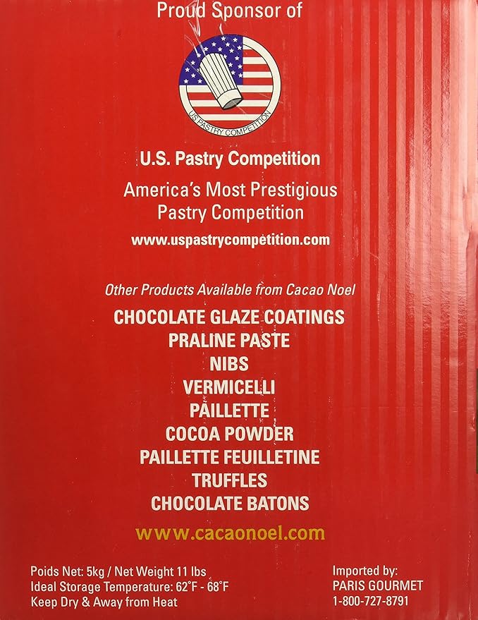 Noel Dark Chocolate Pistoles - Bittersweet 64% Royale - 1 box - 11 lb