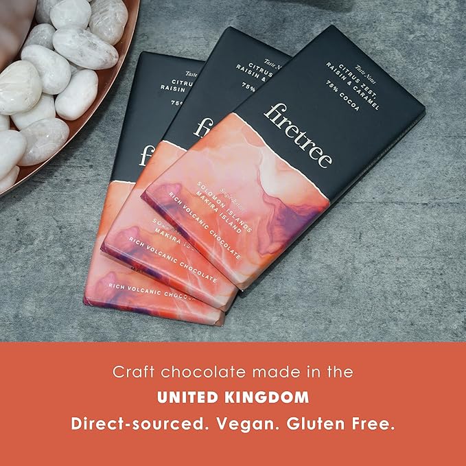 Firetree Solomon Makira Island 75% | Vegan Soy Free Nut Free | 2.3oz Bars 3-Pack