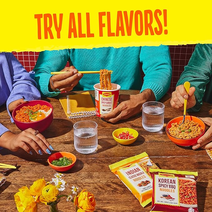 Maggi Indian Classic Masala Noodles Instant Noodles 3 Min Indian Noodles Mildly Spicy 24Pk