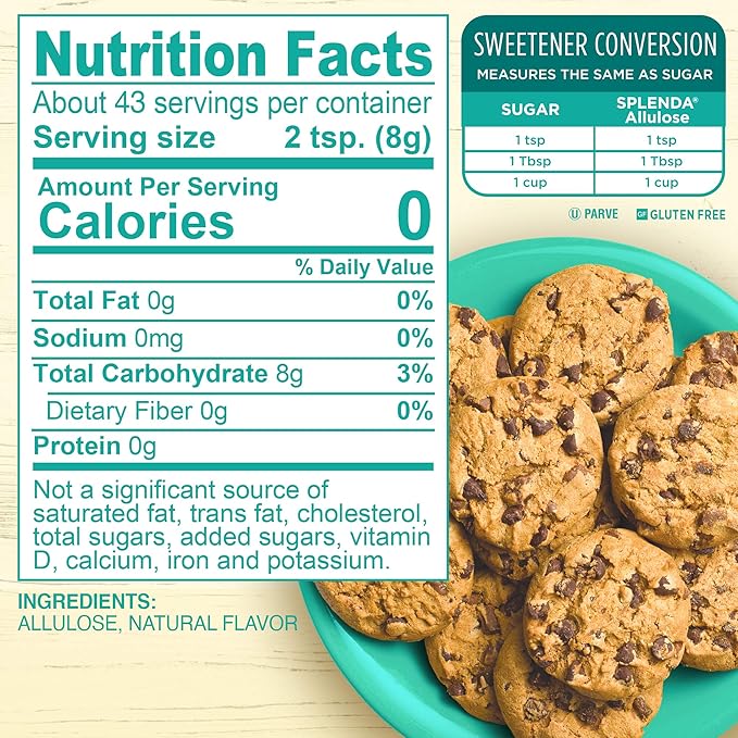 SPLENDA Allulose Plant Based Zero Calorie Sweetener For Baking &amp Beverages 12 Ounce Resealable Pouch