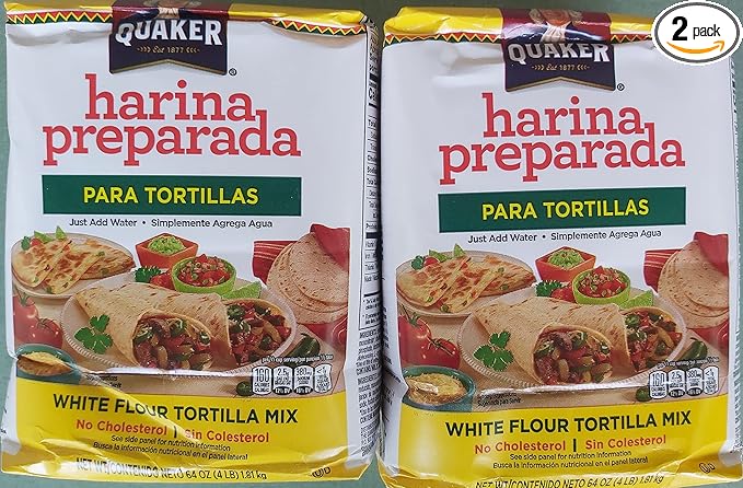 Quaker Harina Preparada para Tortillas (Tortilla Flour) 4-Pound Bag (Pack of 2)