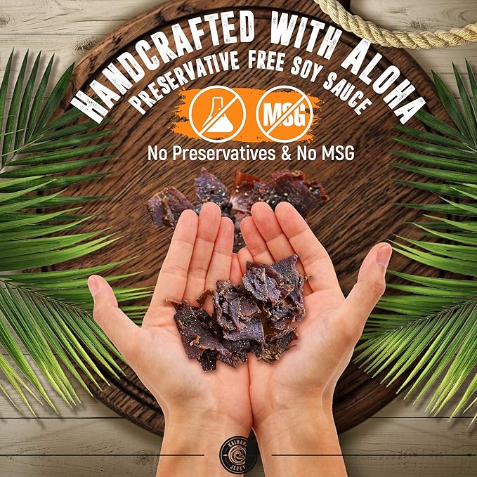 Kaimana Wild-Caught Ahi Tuna Jerky - Teriyaki | Rich in Omega-3s &amp High in Protein | All-Natural &amp Organic Fish Jerky (9 oz)