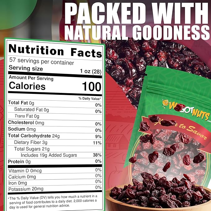 Dried Cranberries 5 Pounds (80oz) By We Got Nuts Sweetened Cranberries for Salads Cooking and Baking