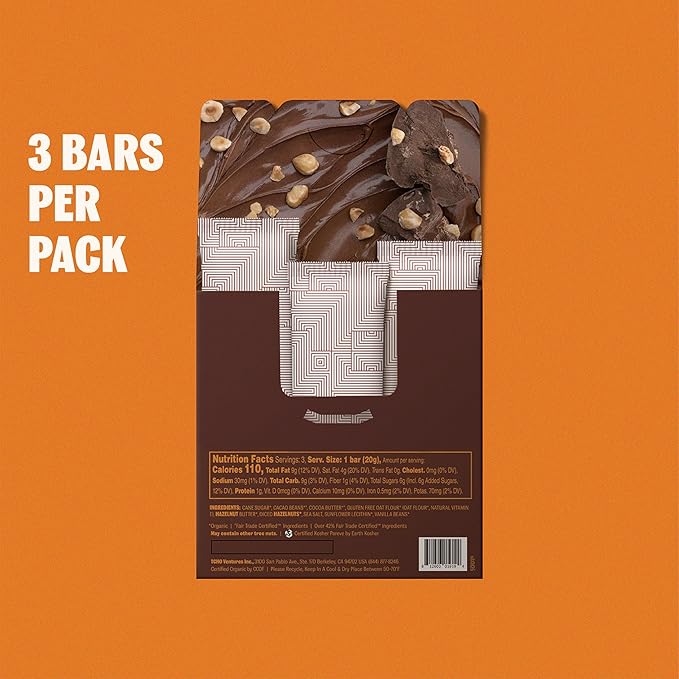 TCHO Hazel Nuts! Oat-Milk Chocolate Bars (5 pack) | Plant Based Organic &amp Fair Trade | Non GMO Non-Dairy Vegan Soy Free (2.1oz each)