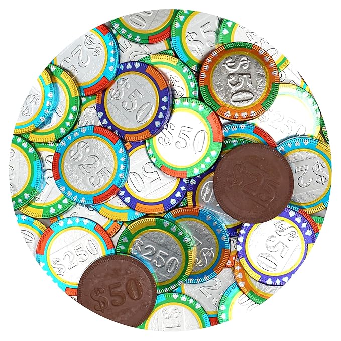 Milk Chocolate Casino Coins 2 Pound Bulk Bag Chocolate Coins Individually Wrapped Chocolates