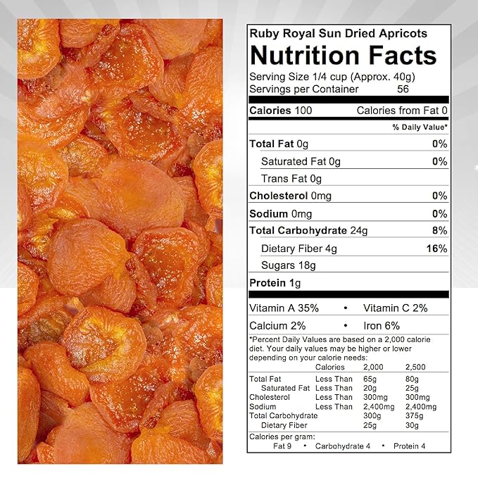 Traina Home Grown California Sun Dried Jumbo Ruby Royal Apricot Halves - SEASONAL/LIMITED - Healthy No Sugar Added Non GMO Gluten Free Kosher Certified Vegan Value Size (5 lbs)