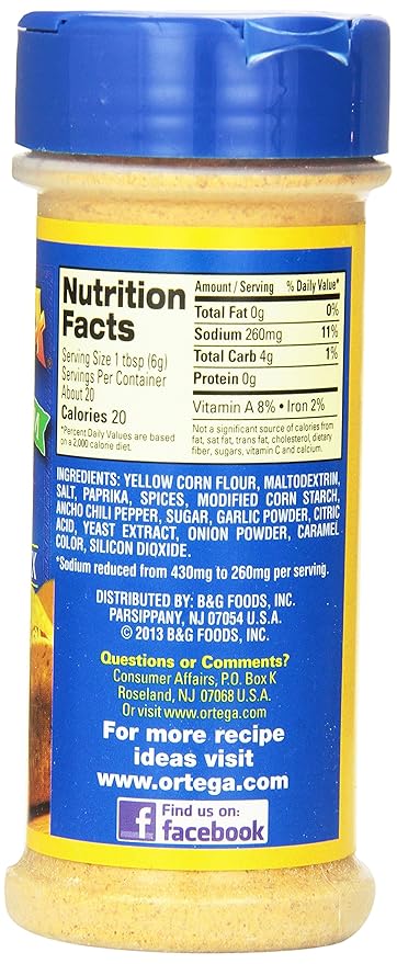 Ortega Seasoning Mix Reduced Sodium Taco 4.3 Ounce (Pack of 12)
