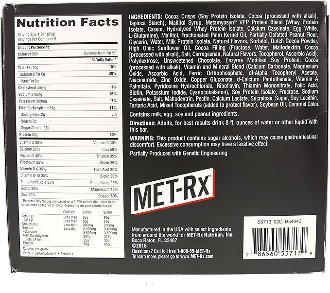 MET-Rx Protein Plus Bar Great as Healthy Meal Replacement Snack and Help Support Energy Gluten Free Peanut Butter Cup With Vitamin A Vitamin C and Zinc to Support Immune Health 85 g9 Count