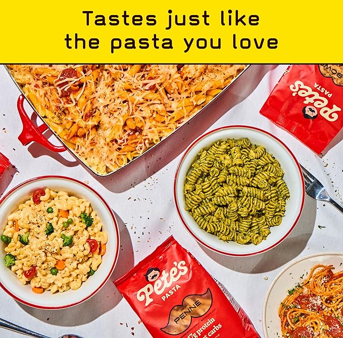 Pete's Pasta Variety Short (Penne Rotini Elbow) + Variety Long (Spaghetti Linguine Fettuccine) - Low Carb Pasta Protein Pasta - Authentic Italian Keto Pasta Noodles - Imported from Italy