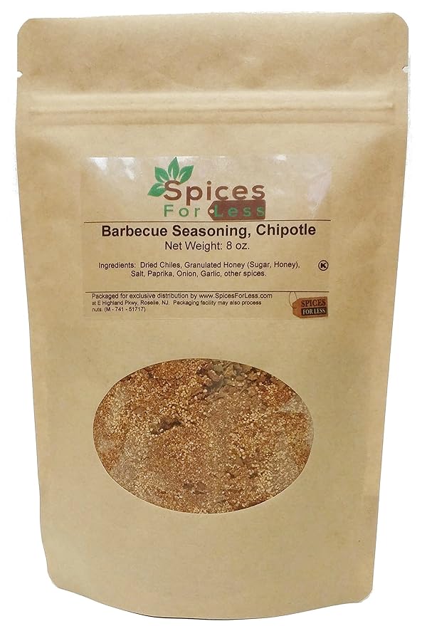 SpicesForLess - BBQ Seasoning Variety Set (4 - 8 oz Pouches) - Kosher - Southern Hickory Chipotle Dry Rubs &amp Applewood Sea Salt (SATISFACTION GUARANTEED)