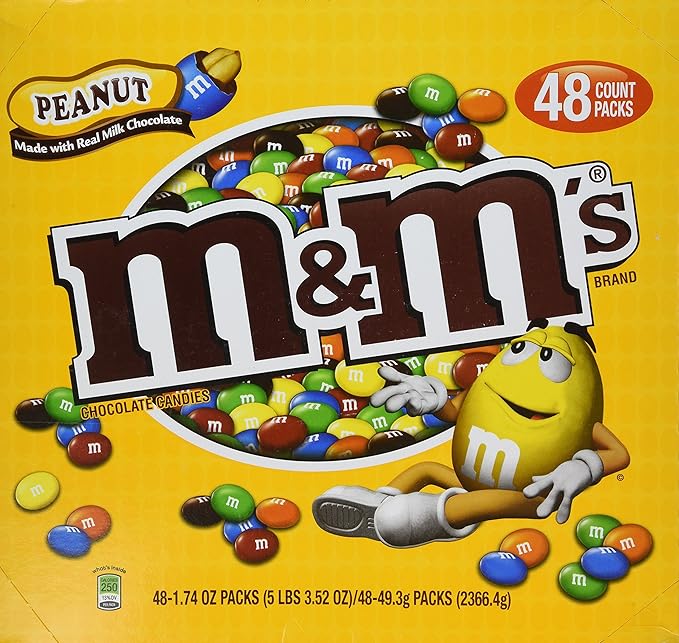M&ampM's Chocolate Candies Peanut 1.74-Ounce Bags (Pack of 48)