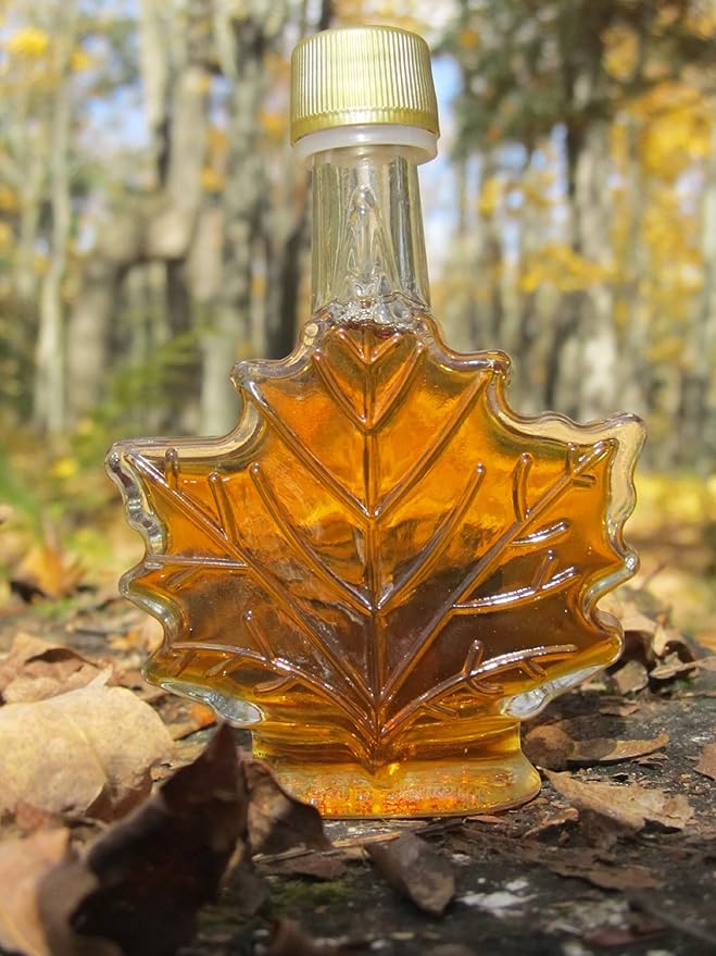 Pure Vermont Maple Syrup Favors Maple Leaf Jar- Small 1.7 oz