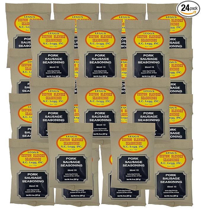 AC Legg Inc Custom Blended Seasonings - Blend 10 Sausage Seasoning 8 Ounce - Case of 24 Packages