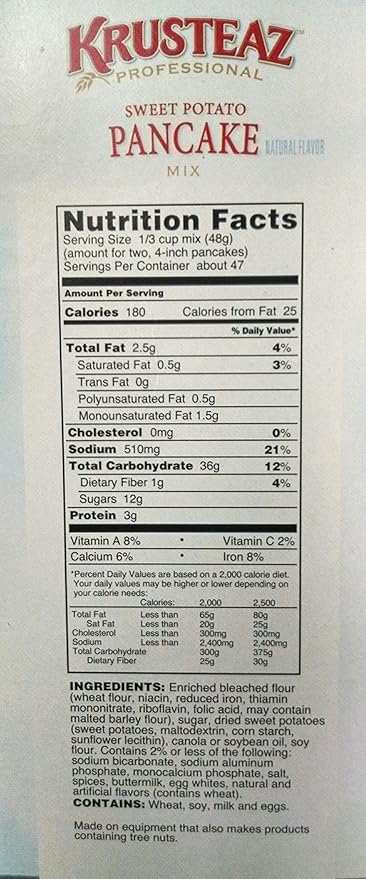 Sweet Potato Pancake Mix Krusteaz 5lb Box (2 Count Per Order)