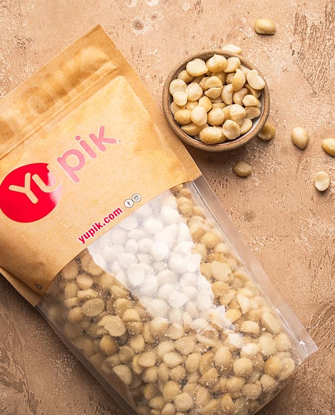 Yupik Macadamia Nuts Medium Pieces 2.2 lb (35.2 oz) Raw and Unsalted Gluten-Free and Kosher Unroasted Oil-Free Nuts with Creamy Flavor Source of Fiber Ideal for Baking Cooking and Healthy Sna