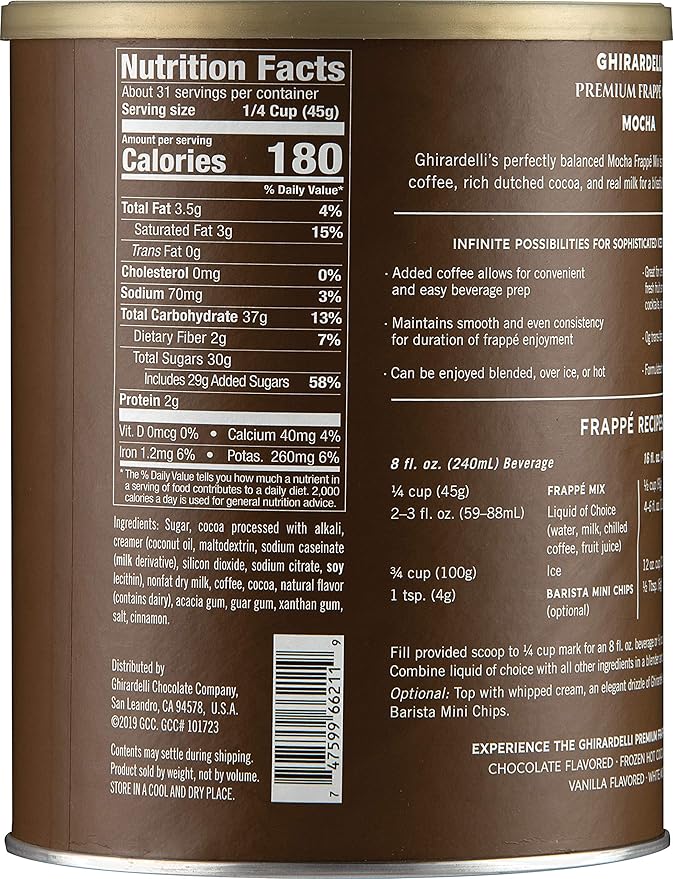 Ghirardelli Mocha Frappe Powder 3.12 lb