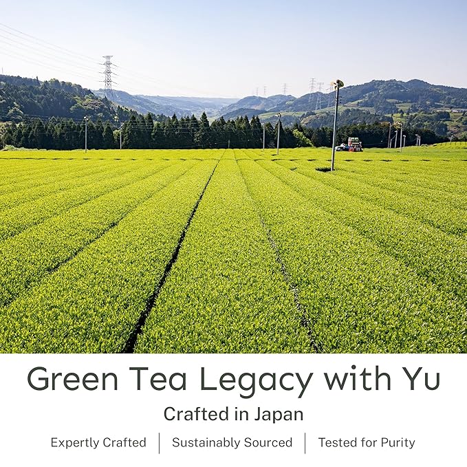 Yu Tea Organic Hojicha Green Tea Powder 30 Instant Packets | Rich in Antioxidants &amp EGCG | Pure Japanese Roasted Green Tea | Low Caffeine &amp Unsweetened Matcha Alternative | Single Serve Stick