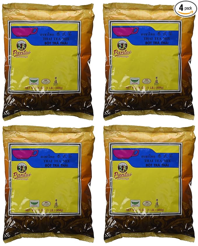 Pantainorasingh Thai Tea Mix 16-Ounce Bags (Pack of 4)